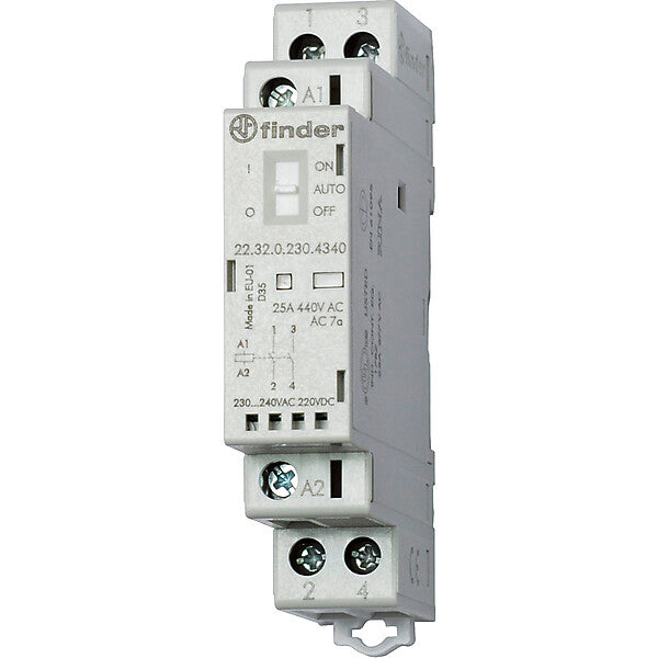 Finder Installationsschütz 230VAC/DC,2S,LED 22.32.0.230.4340
