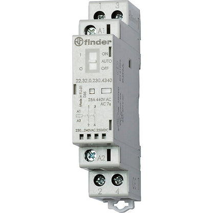 Finder Installationsschütz 230VAC/DC,2S,LED 22.32.0.230.4340