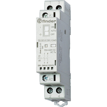 Finder Installationsschütz 230VAC/DC,1S+1Ö,LED 22.32.0.230.4540