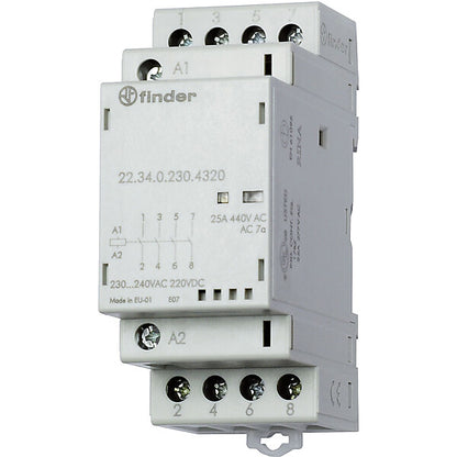 Finder Installationsschütz 230VAC/DC,4S,LED 22.34.0.230.4320