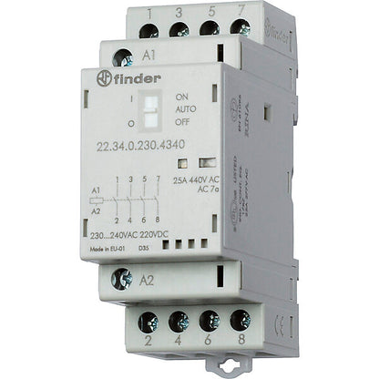 Finder Installationsschütz 230VAC/DC,4S,LED 22.34.0.230.4340