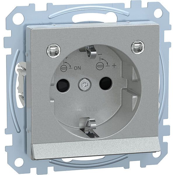 Merten SCHUKO-Steckdose alu Lichtausl.LED-Bel. MEG2304-0460