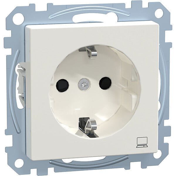 Merten SCHUKO-Steckdose pws/gl Kennz.Computer MEG2350-0319