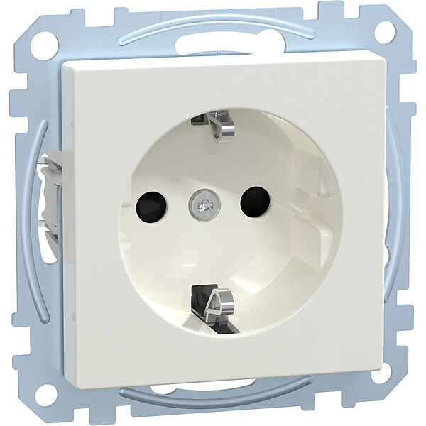 Merten SCHUKO-Steckdose pws/gl Schraub-Liftklemme MEG2401-0319