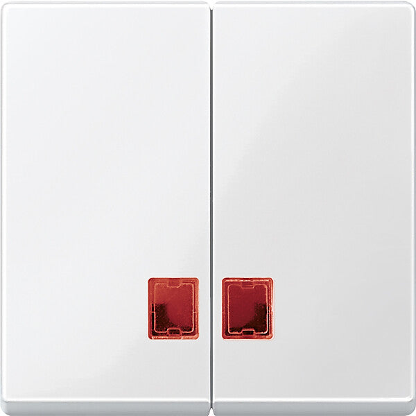 Merten Doppelwippe pws/gl mit Fenster (rot) MEG3456-0319