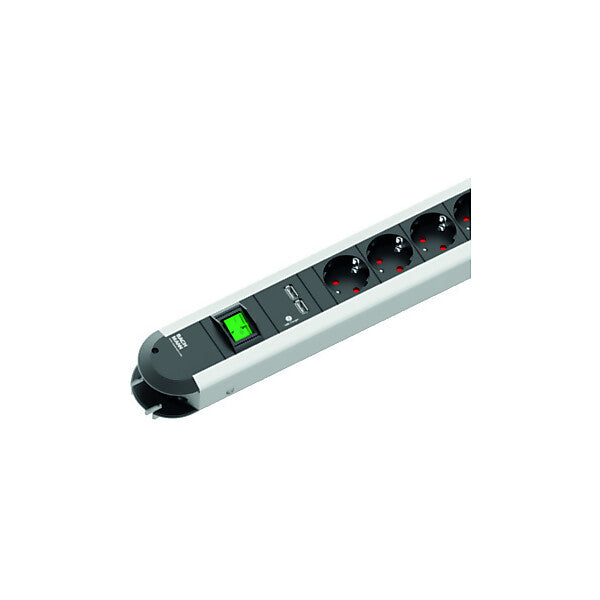 BACHMANN Steckdosenleiste 8f. Primo Alu m.USB-Cha. 331.154