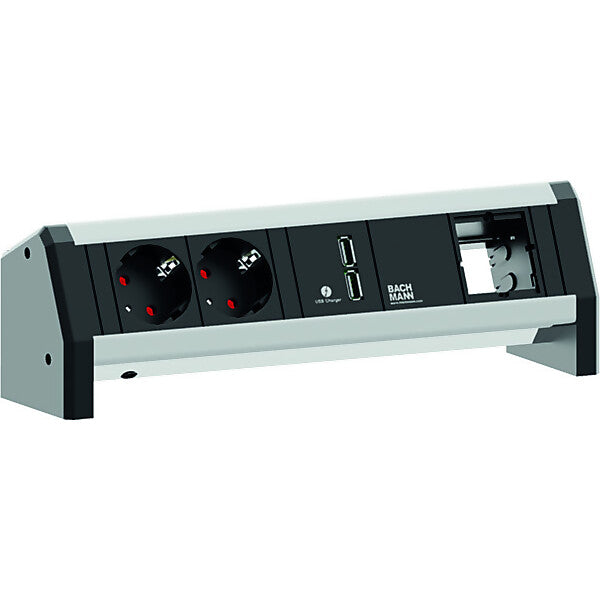 BACHMANN Steckdoseneinheit Desk1 sw,2xSchutz.USB,1xCM 902.0182