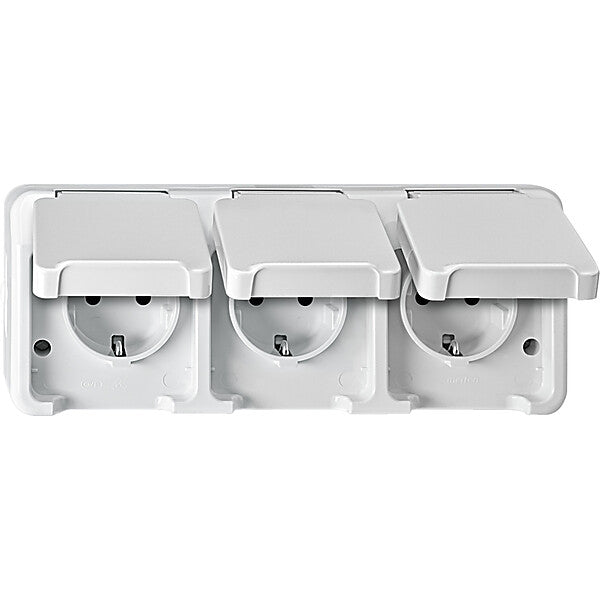 Merten SCHUKO-Dreifach-Steckdose polarweiß MEG2390-8019