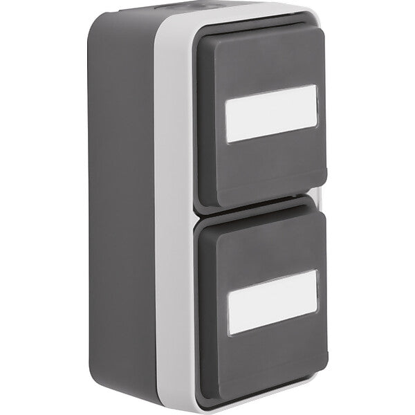 Hager/Berk SCHUKO-Steckdose 2fach senkrecht lichtgrau 47703535