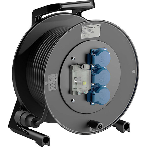 Schill Spezialgummi-Kabeltrommel m. FI und Steckdosen GT 310FIMD325KS315