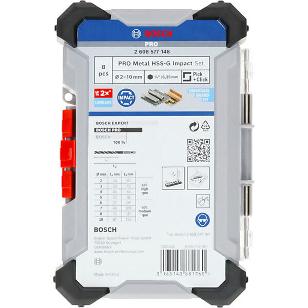 Bosch Elektrowerkzeuge PRO Metal HSS-G Impact Spiralbohrer Set 2608577146