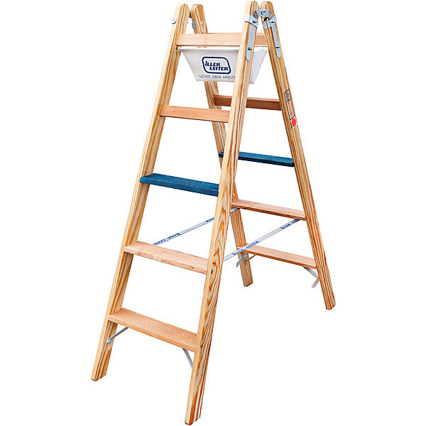 ILLER-LEITER Holz Stufen Stehleiter ERGO Plus 2x4 Stufen 2104-7