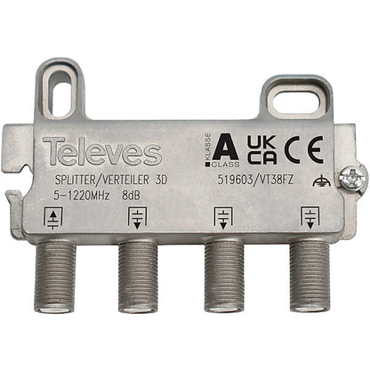 Televes Verteiler 3f. 8dB, 5-1218MHz VT38FZ