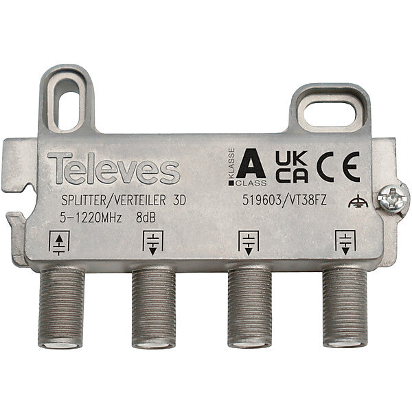 Televes Verteiler 3f. 8dB, 5-1218MHz VT38FZ