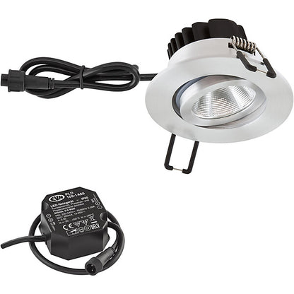 EVN-Lichttechnik P-LED Einbauleuchte 230V 3000K alu/pol PC650N91402