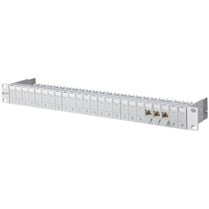 METZ CONNECT Patchfeld C6Amodul 24Port 1HE RAL7035 bestückt TN C6Amod-MP24-7035