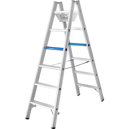 ILLER-LEITER Stufenstehleiter 2x5 Stufen eloxiert 7105-7E