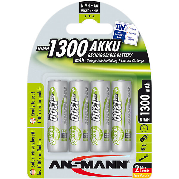 Hückmann Akku 1,2V Mignon AA 1300mAh Bli4 Ansmann 119542(VE 4)