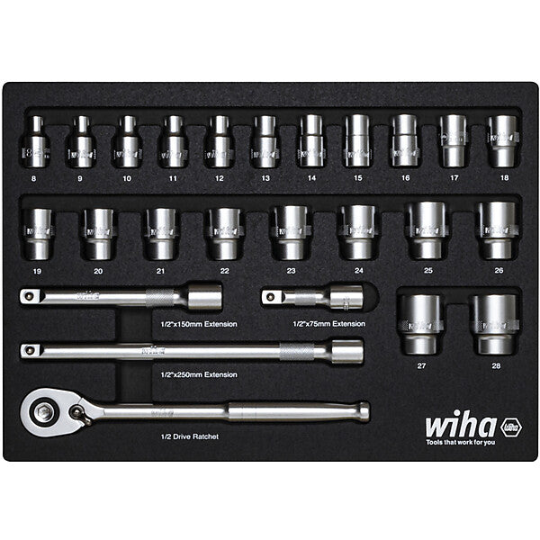 Wiha Ratschenschlüssel Set 1/2" 33891