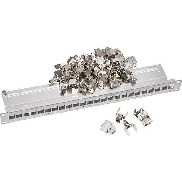Corning Patchpanel 24 Ports 1HE mit Cat6A PL Modulen UU001622826