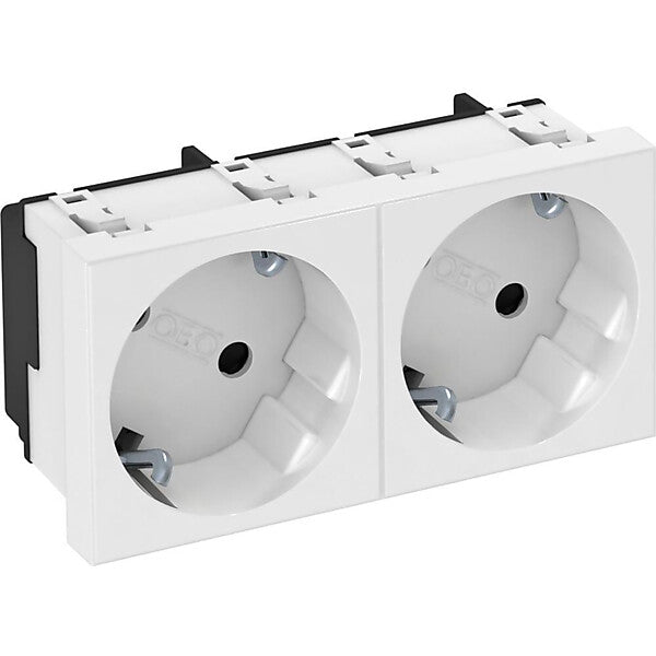 OBO Steckdose 33 Grad, 2-fach Schutzkontakt STD-D3S RW2