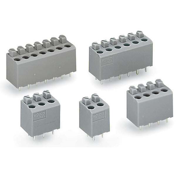 WAGO Leiterplattenklemme Drücker,1,5mm²,grau 735-303