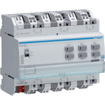 Hager Binäreingang universal KNX,6fach,230V TXA306