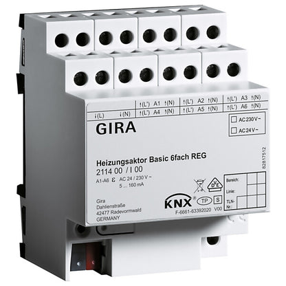Gira Heizungsaktor 6f basic KNX REG 211400