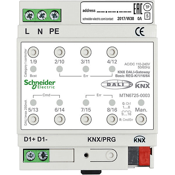 Schneider Electric KNX DALI-Gateway Basic REG-K/1/16/64 1Kanal MTN6725-0003