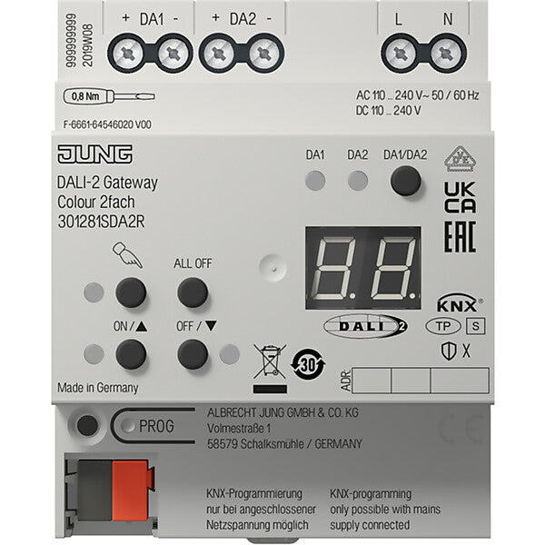 JUNG KNX DALI-2 Gateway Colour 2fach 30128 1S DA2 R