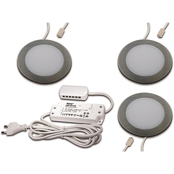 Hera LED Einbauleuchte 3er-Set ww, edelstahloptik 3er Set #61060430002