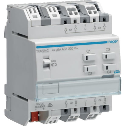 Hager Jalousieausgang KNX easy,4fach, 230V TXA624C