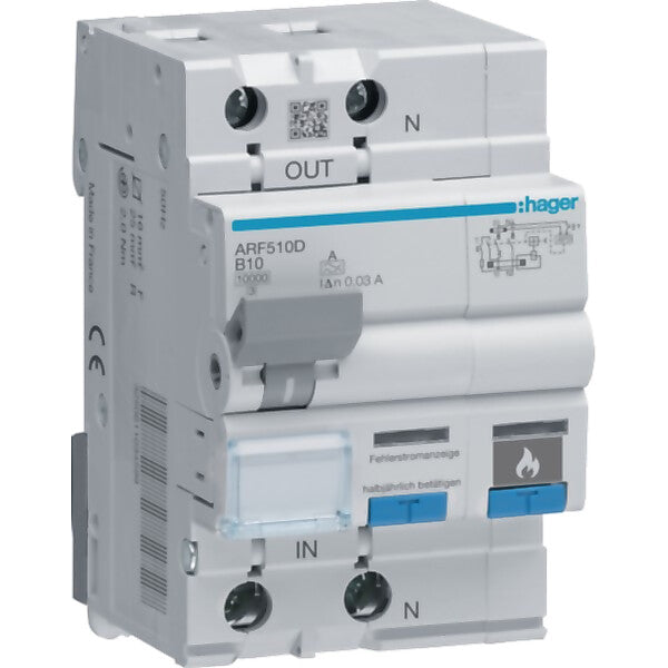 Fehlerlichtbogen-Schutz 1P+N 10kA B-10A 30mA ARF510D