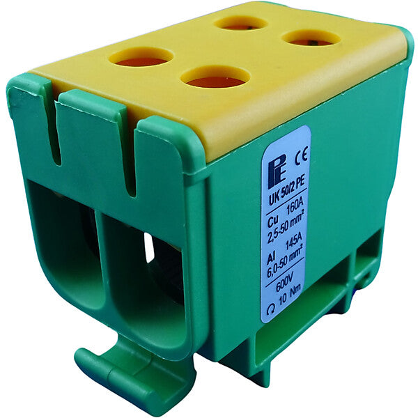 Pollmann Universalklemme UK 50/2PE grün-gelb