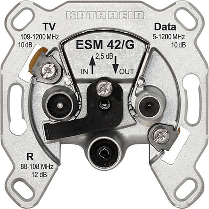 KATHREIN BK-Modem-Steckdose 3fach Durchgangsd.selektiv ESM 42/G