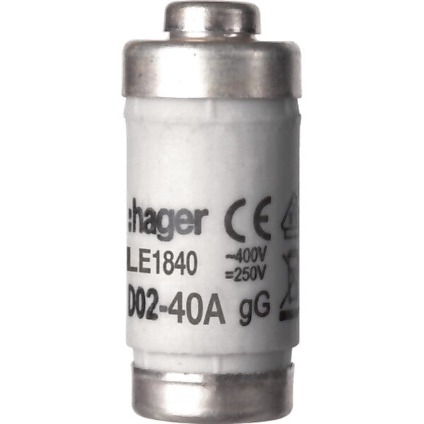 Hager Sicherung D02 E18 40A 400V gG mit Melder LE1840