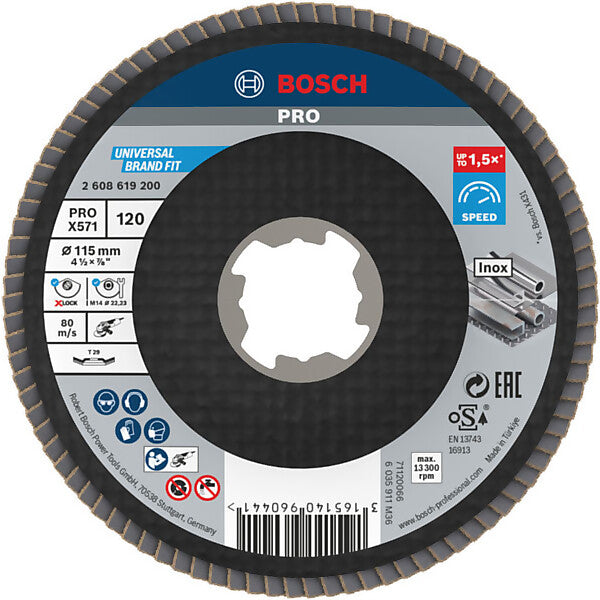 Bosch Elektrowerkzeuge PRO X571 Fächerschleifscheibe 2608619200